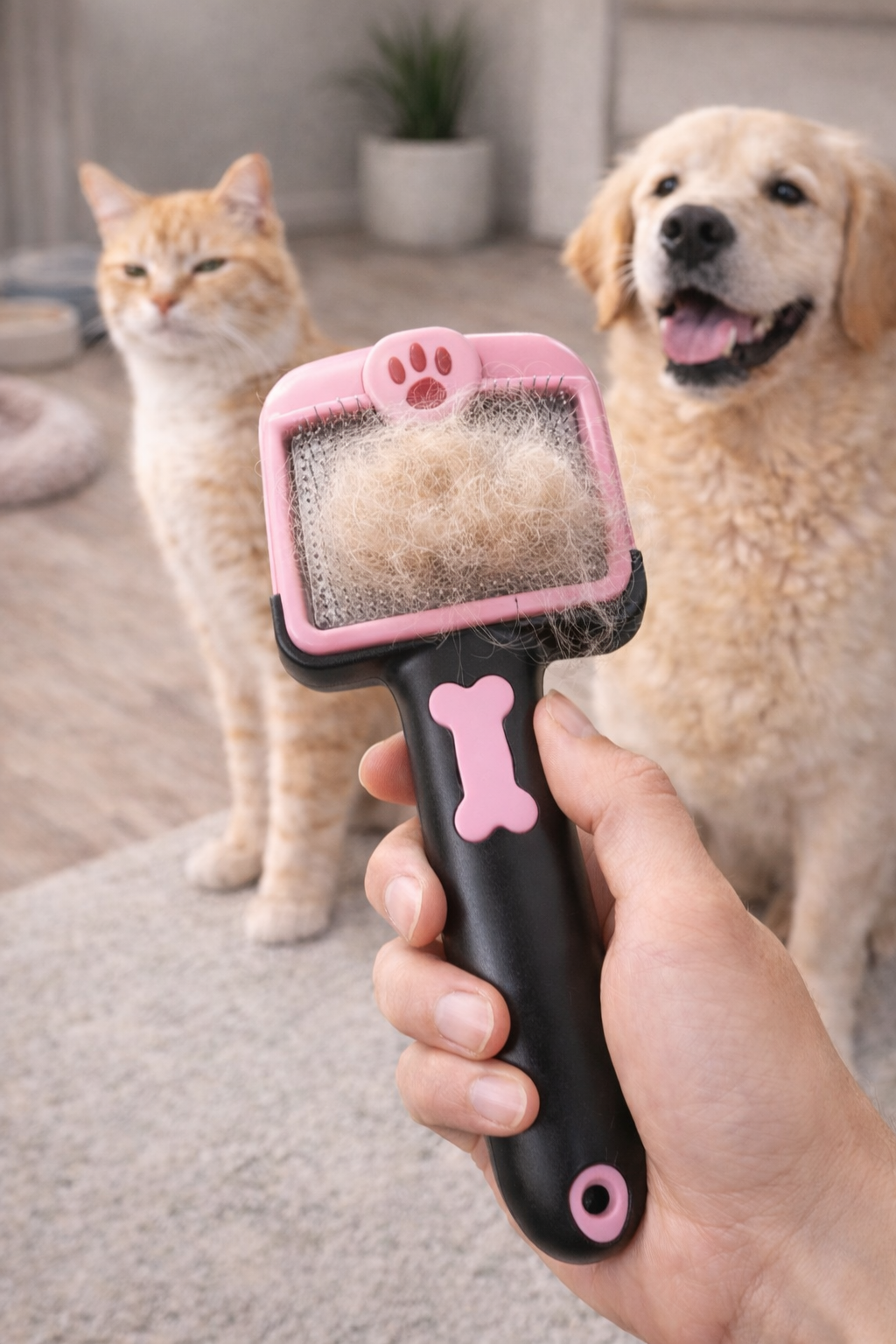 Self-Cleaning Pet Grooming Brush